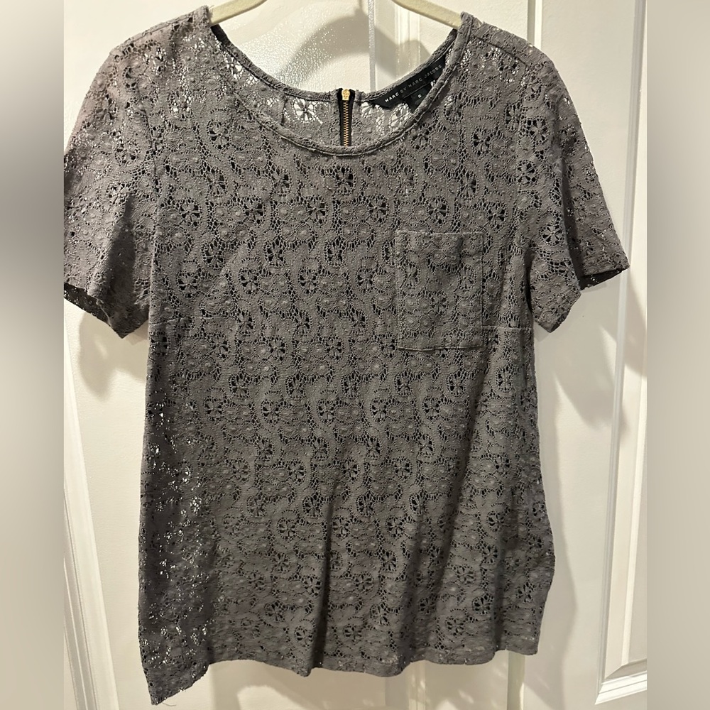 Marc by Marc Jacobs Lacy top in grey, size small